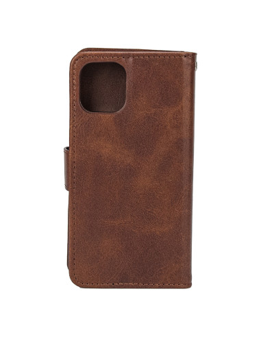 iPhone 15 Plus Wallet Case w/Buckle Brown