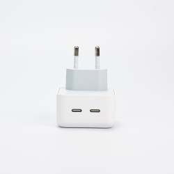 35W Power Adapter for iPhone - USB-C - White - EU - OEM Quality - BULK