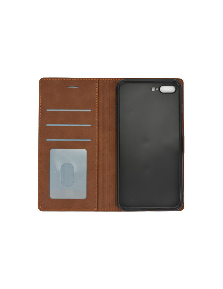 iPhone 7/8 Plus Wallet Case w/Buckle Brown