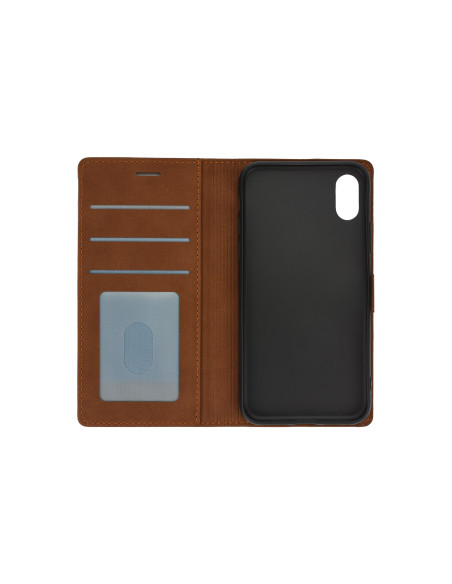 iPhone X/XS Wallet Case w/Buckle Brown