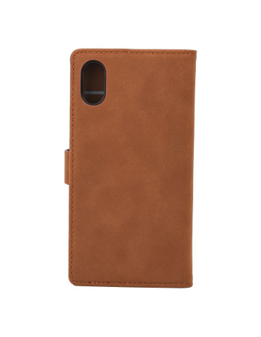 iPhone XR Wallet Case w/Buckle Brown