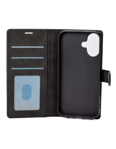 iPhone 16 Plus Wallet Case w/Buckle Black