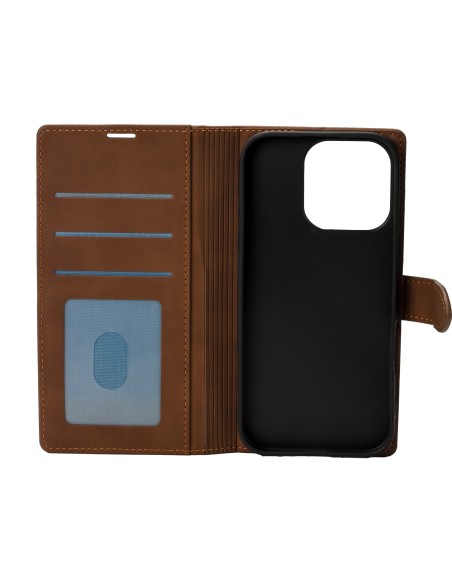 iPhone 16 Pro Max Wallet Case w/Buckle Brown