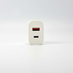 20w Power Adapter for iPhone - USB-C + USB-A - White - EU (OEM) - BULK 2