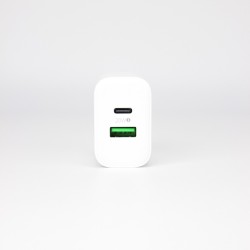 20w Power Adapter for iPhone - USB-C + USB-A - White - EU (OEM) - BULK - By Polaris 2