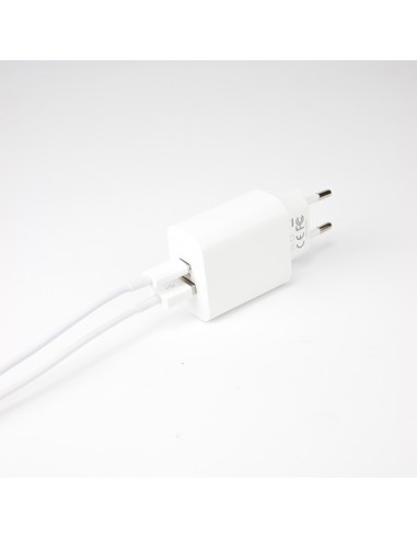 20w Power Adapter for iPhone - USB-C + USB-A - White - EU (OEM) - BULK - By Polaris