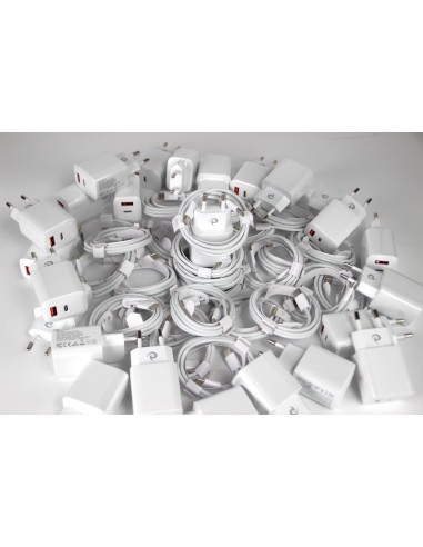25 x 20W Chargers USB-C & A + 1m Nylon USB-C - USB-C Cable - BULK 25 x 20W Chargers USB-C & A + 1m Nylon USB-C - USB-C Cable - BULK