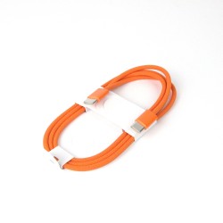 Nylon USB-C to USB-C Cable - 1 Meter (comp. with iPhone 15/16/17) - Orange - OEM Quality 2