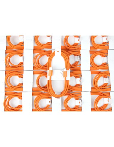 Nylon USB-C to USB-C Cable - 1 Meter (comp. with iPhone 15/16/17) - Orange - OEM Quality