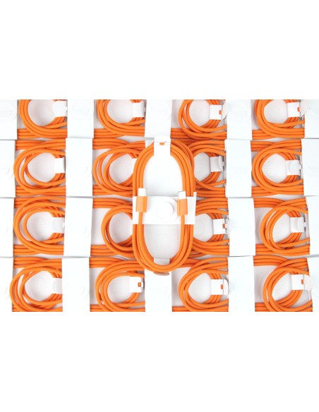 Nylon USB-C to USB-C Cable - 1 Meter (comp. with iPhone 15/16/17) - Orange - OEM Quality