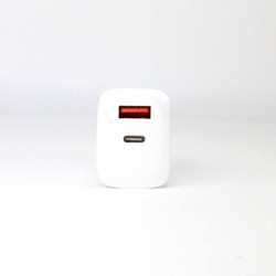 30w Power Adapter for iPhone - USB-C + USB-A - White - EU (OEM) - BULK 2