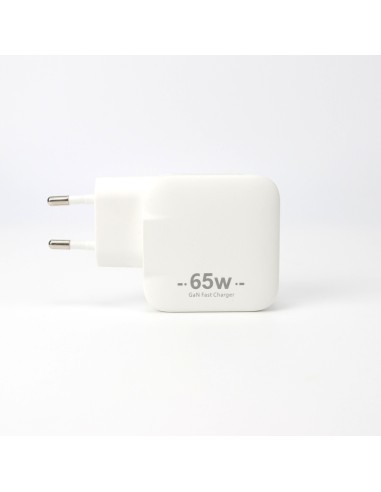 65w Power Adapter for iPhone - USB-C + USB-A - White - EU (OEM) - BULK