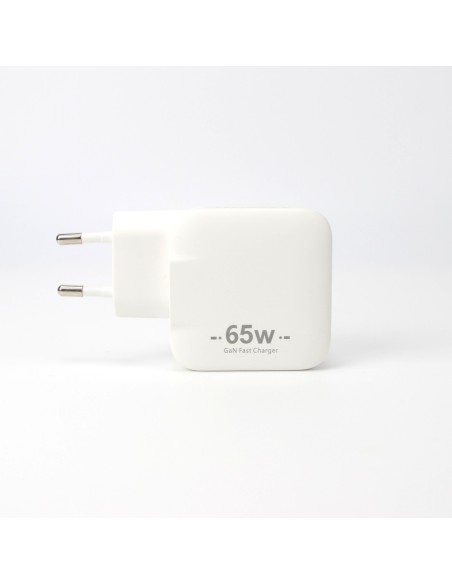 65w Power Adapter for iPhone - USB-C + USB-A - White - EU (OEM) - BULK
