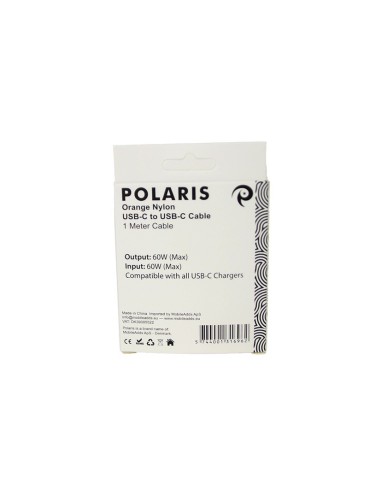 Packed iPhone 15/16/17 Nylon Orange USB-C to USB-C Cable - 1 Meter - OEM Quality