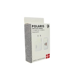 Packed 65w Power Adapter for iPhone - USB-C + USB-A - White - EU 2