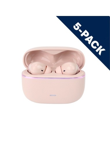 Premium P18 Leather Case EarBuds - Pink - by Polaris (5-pack)