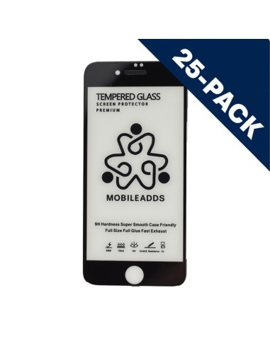 iPhone 7/8 - Black - Crystal line 25-pack Full Display Protection