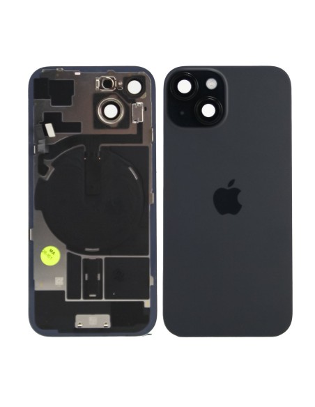 iPhone 15 Back Glass w/Parts - Black - Pulled Grade A