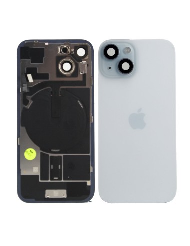 iPhone 15 Back Glass w/Parts - Blue - Pulled Grade A