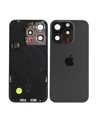 iPhone 15 Pro Back Glass w/Parts - Black Titanium - Pulled Grade A