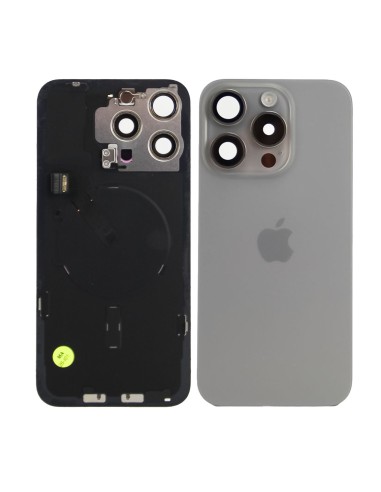 iPhone 15 Pro Max Back Glass w/Parts - Natural Titanium - Pulled Grade A