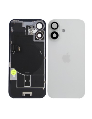 iPhone 16 Back Glass w/Parts - White - Pulled Grade A