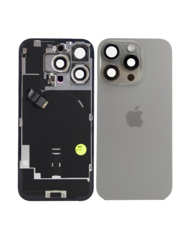 iPhone 16 Pro Back Glass w/Parts - Natural Titanium - Pulled Grade A