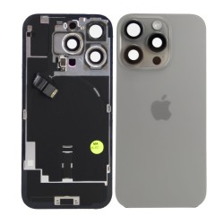 iPhone 16 Pro Max Back Glass w/Parts - Natural Titanium - Pulled Grade A