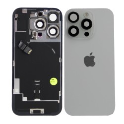 iPhone 16 Pro Max Back Glass w/Parts - White Titanium - Pulled Grade A