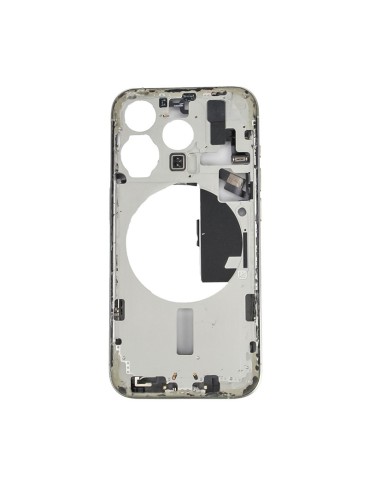 iPhone 15 Pro - Middle Frame w/Parts - White Titanium - Pulled Grade A