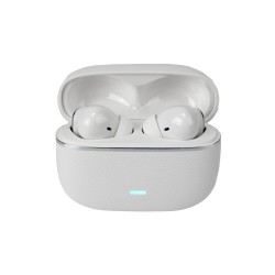 Premium P18 Leather Case EarBuds White